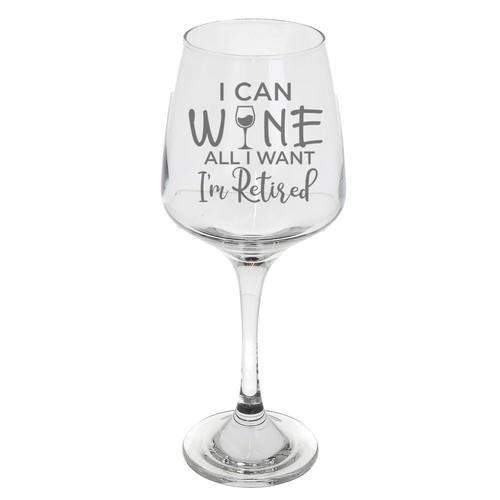 Engraved retirement wine glass - engraved,
