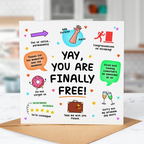 Funny leaving job card - funny,