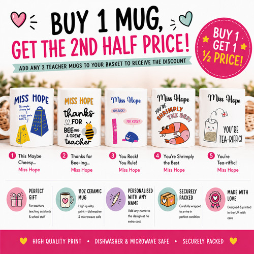 Personalised teacher mug - personalised,