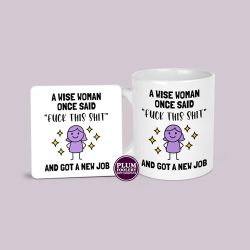 New job mug coaster leaving - new,