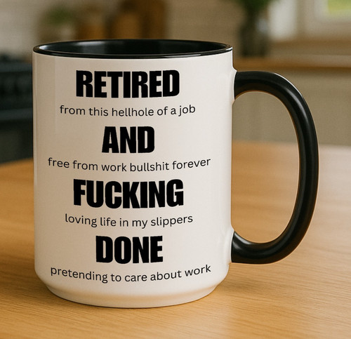 Retirement gift funny rude mug - gift,